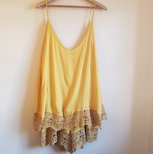 Crocheted Lace Edged Shorts Romper Sz 4